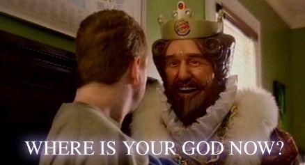 Image result for where is your god now king gif