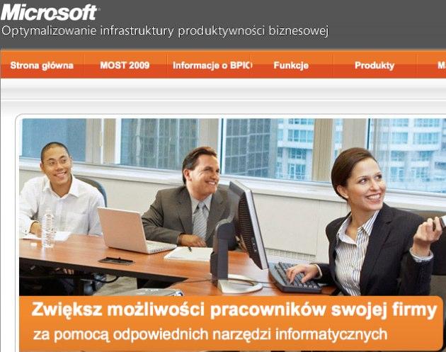 Microsoft Optymalizowanie infrastruktury produktywności biznesowej Strona głównaMOST 2009 Informacje o BPICI Funkcje Produkty Zwiększ możliwości pracowników swojej firmy za pomocą odpowiednich narzędzi informatycznych