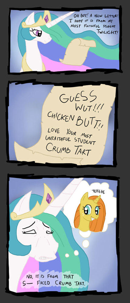 OH BoY! A NEw LETTER! I HOPE IT FRoM MY MOST FAITHFUL STUDENT TWILIGHT GUESS CHICKEN BUTT LOVE YOUR MoST UNEA ITHFUL STVDENT CRUMb TART TEHEHE NO, IT'S FROM TtAT S FACED CRuMg TART