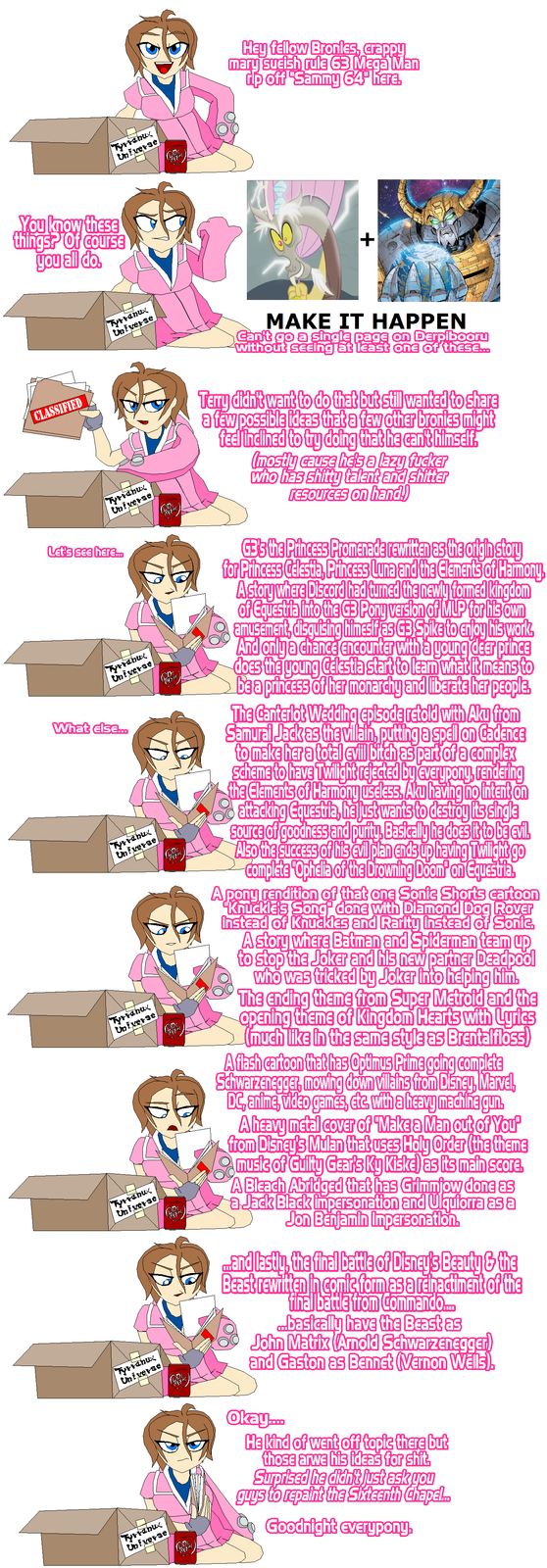YoulknoW thESe MAKE IT HAPPEN on D one diäht want to do that but still wanted to share toty doingthatha cant a few possible ideasthat a few other brons ESOUrCEs onihand Let'ssee here. ormed Kingdom StheluoungCEIEstiastarttolean a princessothermonarchy and lberate her people retold with Aku ftom Samurail Jackas the vilaIn puttingla spE on CadEnc What alse EEgais@fLETI10nU뼈로 3to destroy itssingle Donu rendition of that One Soni Shorts cartoon Knuckle3 Sona done with DiamondIDog Rové tostop who was tricked by JokeR The Ending theme from Super Metroid and the Hearts With like th the same style as rom Disney's Mulan that uses Holy Order(the theme that done as as a andlastl,the fihal battle of &the of the finalbatlafron Commando asicallul have the Beast as John Matrix and Gaston as Bennet (Vernon WElls HaKind of went off topic there but