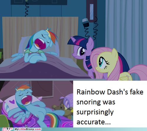 Rainbow Dash's fake snoring was surprisingly accurate MyLIttle Brony.com