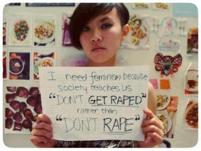 Society teaches us ON'T GET R---- rather than "UNT RAP