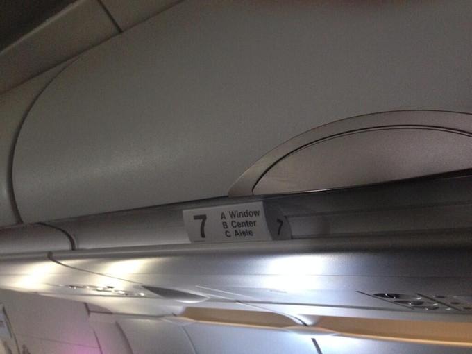 A Window B Center C Aisle