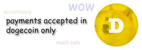 Wow so currency payments accepted in dogecoin only much coin