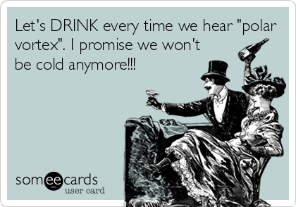 Let's DRINK every time we hear "polar vortex'. I promise we won't be cold anymore!! somee cards user card