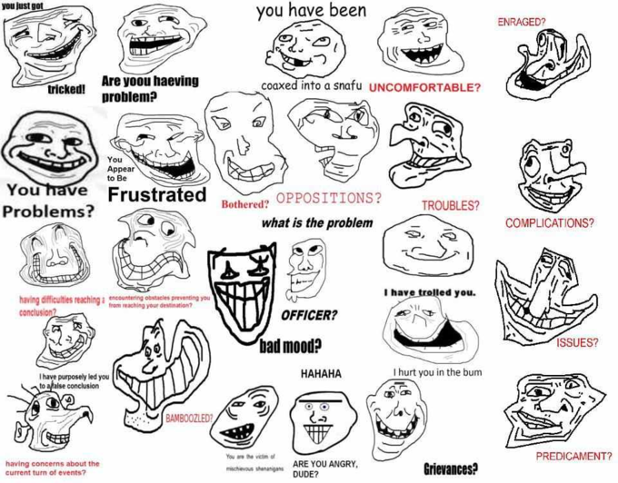 rage face list with names