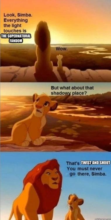 Look, Simba. Everything the light touches is THE SUPERNATURAL FANDOM Wow. But what about that shadowy place? TWISTAND SHOUT That's You must never go there, Simba.