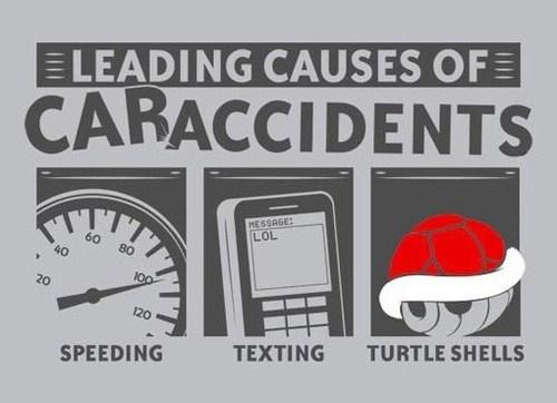 LEADING CAUSES OF CARACCIDENTS MESSAGE LOL 60 #0 80 20 SPEEDING TEXTING TURTLE SHELLS