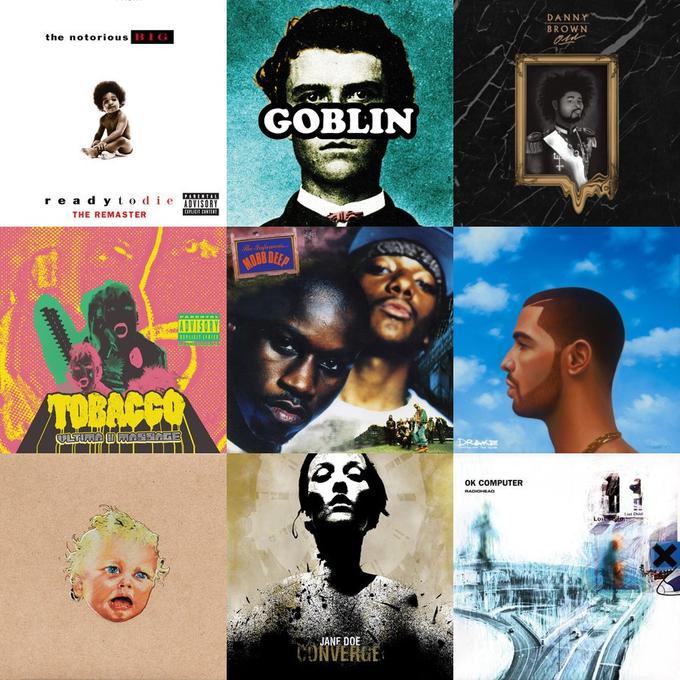 DANNY BROWN the notorious GOBLIN THE REMASTER ADVISORY OK COMPUTER JANE DOE NVERUE