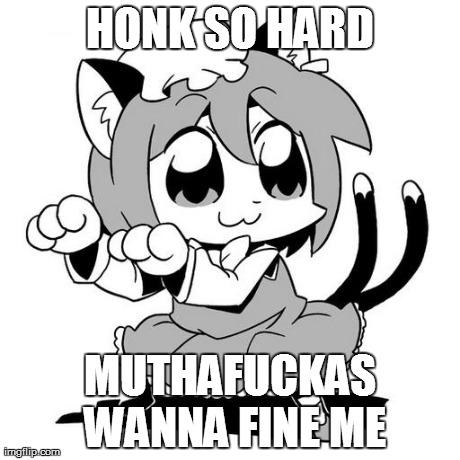 HONK SO HARD MUTHAFUCKAS WANNA FINEME