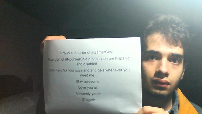 Proud supporter of #GamerGate part of #NotYourShield because i am hispanic and disabled am here for you guys and and gals whenever you need me Stay awesome Love you all Sincerely yours Ghagoth