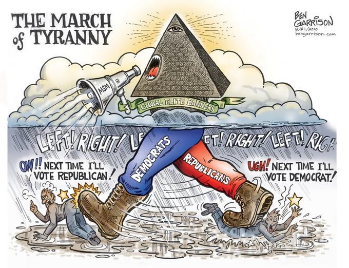 BEN O THE MARCH of TYRANNY GARRI50N 8/21/aoIo bengarrison.com OW!! NEXT TIME ILL UGH! NEXT TIME ILL OTE DEMOCRAT/ VOTE REPUBLICAN