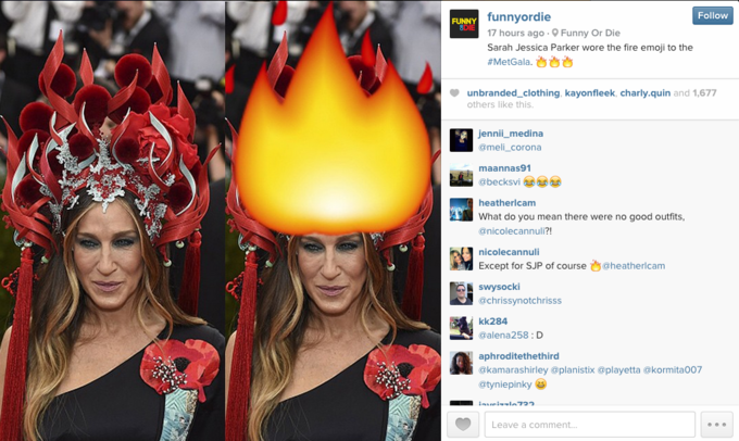 Follow funnyordie 17 hours ago-Funny Or Die Sarah Jessica Parker wore the fire emoji to the FUNNY unbranded-clothing kayonfleek. charly.quin and 1,677 others like this. ennii_medina @meli_corona maannas91 heatherlcam What do you mean there were no good outfits @nicolecannuli?! nicolecannuli Except for SJP of course @heatherlcam swysocki @chrissynotchrisss kk284 @alena258: D aphroditethethird @kamarashirley @planistix @playetta @kormita007 @tyniepinky Leave a comment