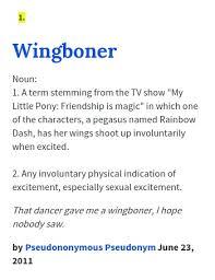 "Source":http://www.urbandictionary.com/define.php?term=Wingboner