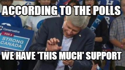 ACCORDING TOTHE PoLLS FOR A STRONG CANADA WE HAVE THIS MUCH' SUPPORT
