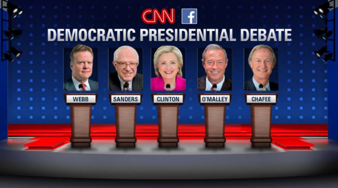 DEMOCRATIC PRESIDENTIAL DEBATE WEBB SANDERS CLINTON O'MALLEY CHAFEE