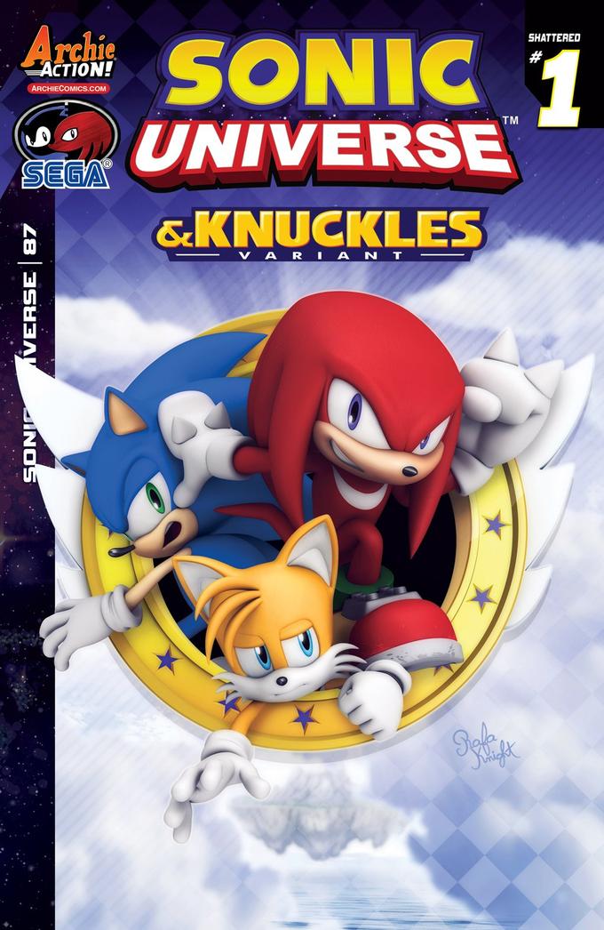 Archie SHATTERED ACTION! ARCHIECOMICS.COM UNIVERSE TM SEGA &KNUCKLES LI UI 2