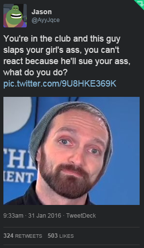 cant react "SOURCE":https://twitter.com/AyyJqce/status/693804389715288065