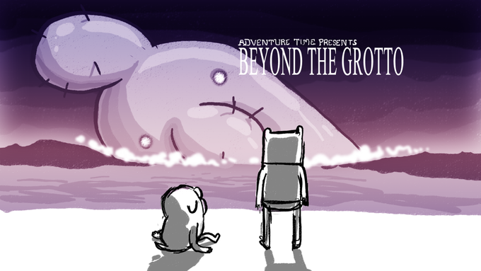 One of the title card concepts for Beyond the Grotto. 

After all the EoE parody images created after Escape From the Citadel, an official one showed up for this episode. Somewhat disappointed that it wasn't the final image, though. 