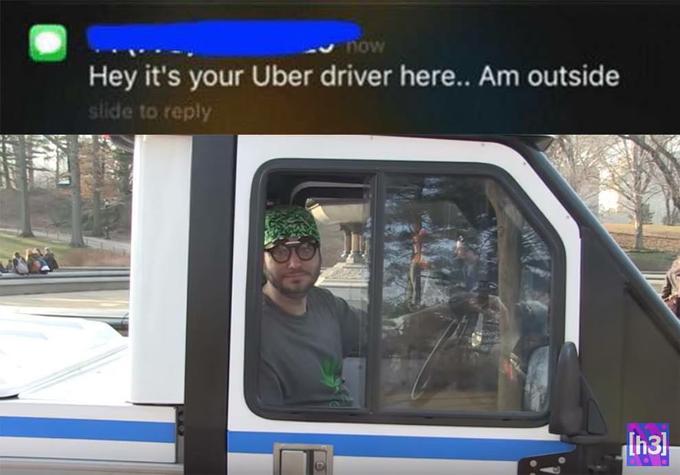 now Hey it's your Uber driver here.. Am outside lide to reply