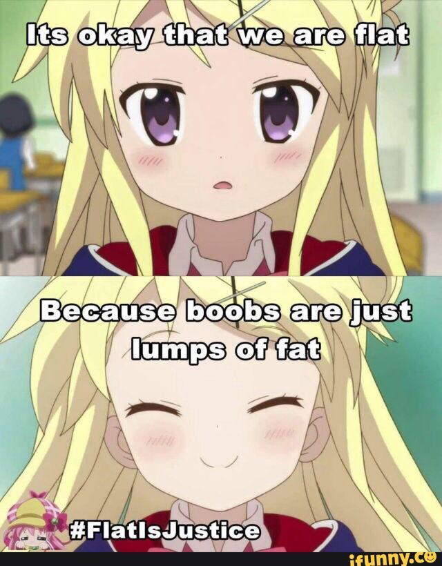 Its okay that we are flat Because boobs are fust lumps of fat #Flatl Justice funny.