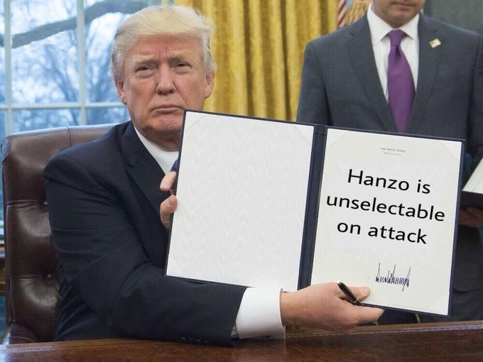 Hanzo is unselectable on attack