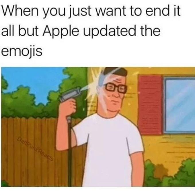 When you just want to end it all but Apple updated the emojis