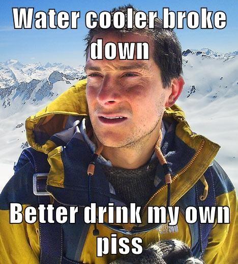 This is inspired by something that happened at my own office. Except instead of the water cooler breaking down, it just hasn't had its big jug replaced. For over a week.