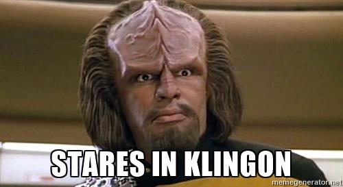 STARES IN KLINGON memegenerato