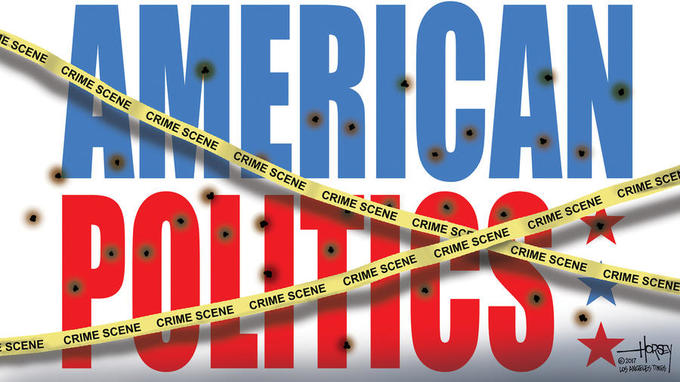 Posted on KYM June 16, 2017
_"From left to right, American politics has become toxic and it cannot be simplistically blamed on Trump. He is a mere manifestation of a national inclination to demonize and demean anyone with whom we disagree, an inclination that has been growing for years, fed by partisan media outlets and lies spread on the Internet. Sure, it is appalling that Trump’s simplistic demagoguery won him election to the White House, but Democrats and progressives cannot let alarm and anger overwhelm the better angels of their nature. And the same goes for Republicans and conservatives."_