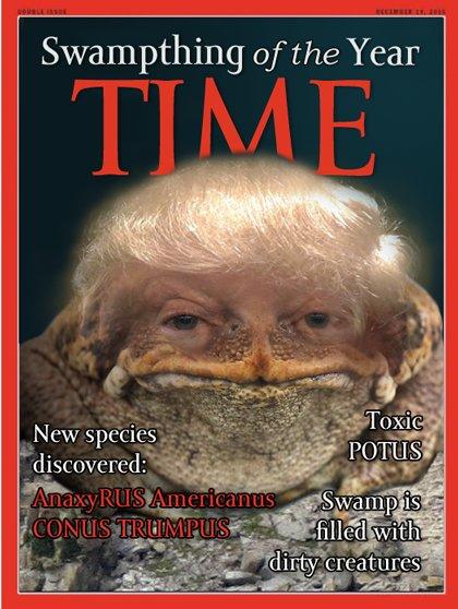 Swampthing of the Year TIME ToxiC New species discovered AnaxyRUS Americanus CONUS TRUMPUS POTUS is dirty creatures