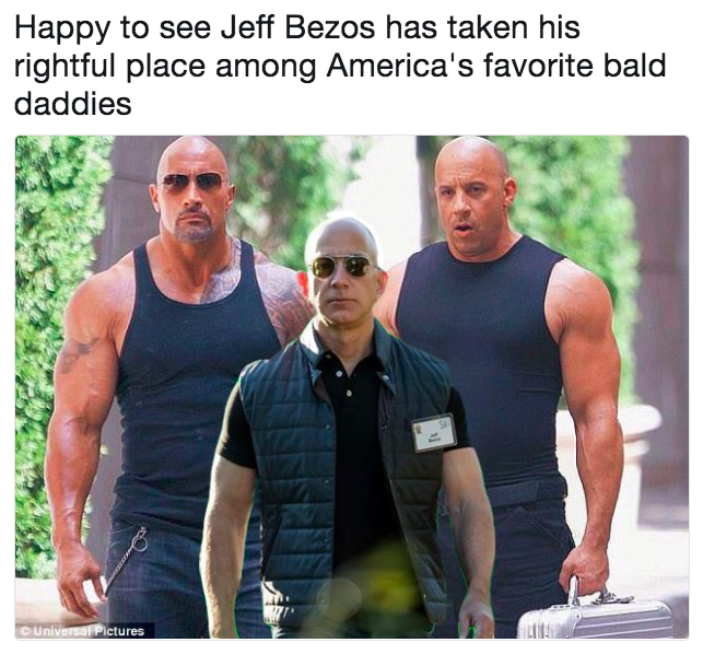 Happy to see Jeff Bezos has taken his rightful place among America's favorite bald daddies © Univ ctures