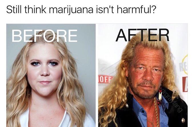 Still think marijuana isn't harmful? BEFORE AFTER OFF