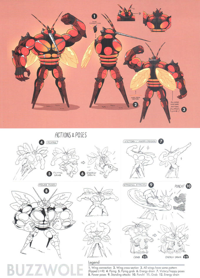 1 CONNECTION SECTION ALL WINGS HAVE SAME PATTERN FLIPPED 2 3 ACTIONS&POSES 4 VICTORY/HAPPY POSES 7 FLYING GRAB 6 ENERGY DRAIN 9 PUNCH 10 POWER POSES STANDING ATTACkS 8 GRAB ENERGY DRAIN Legen 1. Wing connection 2. Wing cross-section 3. All wings have same pattern (lipped LR) 4. Flying 5. Flying grab 6. Energy drain 7. Victory/happy poses 8. Power poses Punch! 11. Grab 12. Energy drain 9.Standing attacks 10