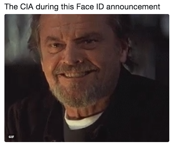 The CIA during this Face ID announcement GIF