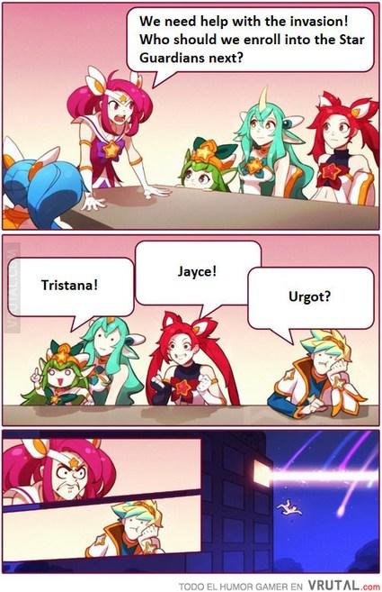 We need help with the invasion! Who should we enroll into the Star Guardians next? Jayce! Tristana! Urgot? TODO EL HUMOR GAMER EN VRUTAL.com