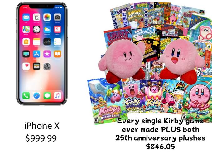 9.41 AM LAND C et Robo Dream Land iPhone X $999.99 Every single Kirby gam ever made PLUS both 2 th anniversary plushes $846.05