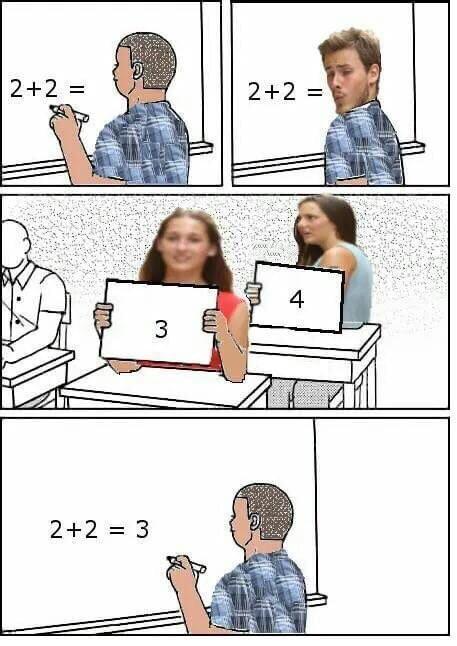 2+2 = 2+2 = 2+2 = 3