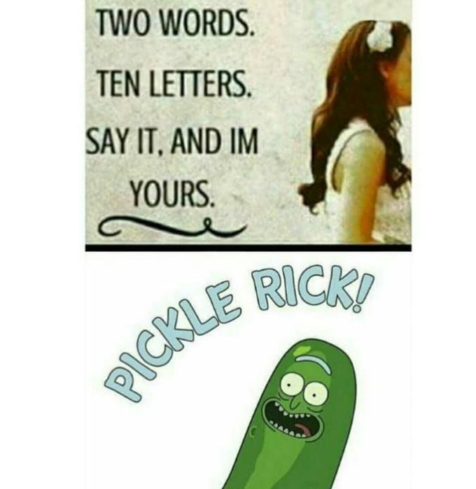 TWO WORDS TEN LETTERS SAY IT, AND IM YOURS RICK