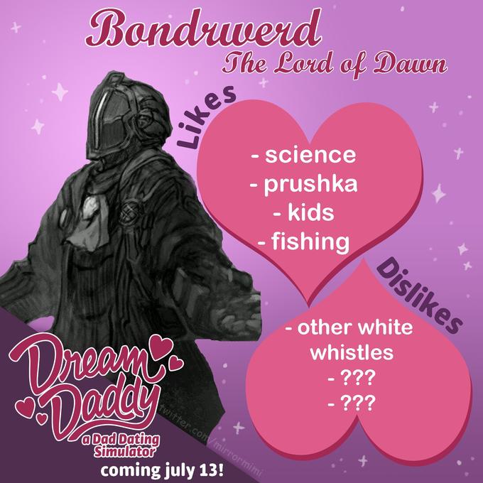 Bonduveud The Pord of Dawn - science prushka - kids fishing - other white whistles 0 add a Dad Dating Simulator coming july 13!