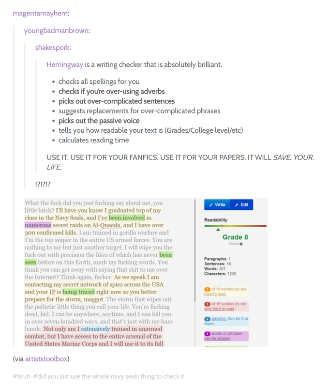Navy Seal Copypasta Style And Grammar Analysed By Hemingway App Navy Seal Copypasta Know 