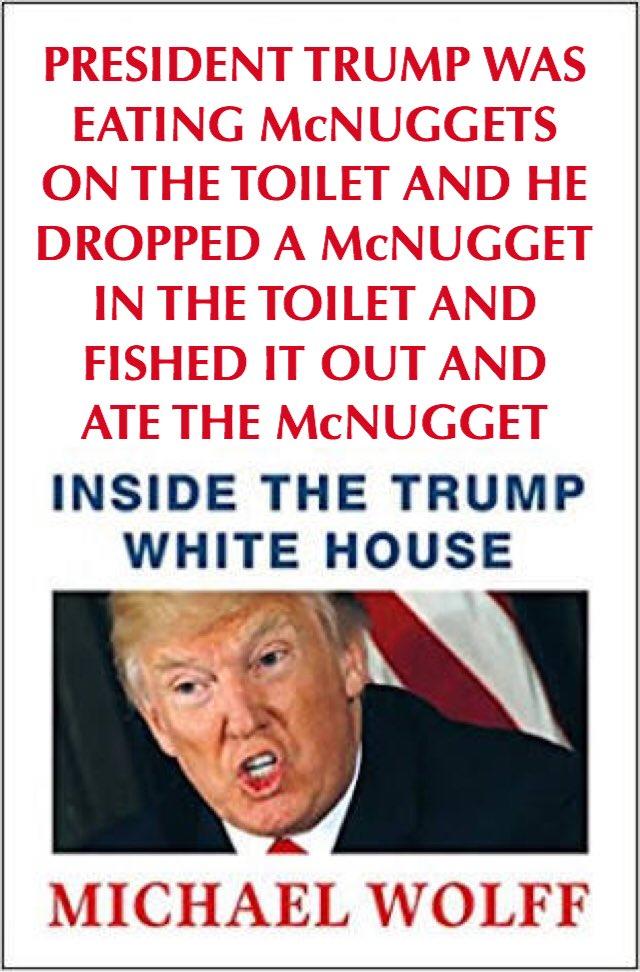 PRESIDENT TRUMP WAS EATING McNUGGETS ON THE TOILET AND HE DROPPED A McNUGGET IN THE TOILET AND FISHED IT OUT AND ATE THE McNUGGET INSIDE THE TRUMP WHITE HOUSE MICHAEL WOLFF