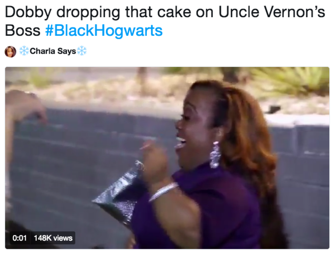 Dobby dropping that cake on Uncle Vernon's Boss #BlackHogwarts Charla Says 0:01 148K views