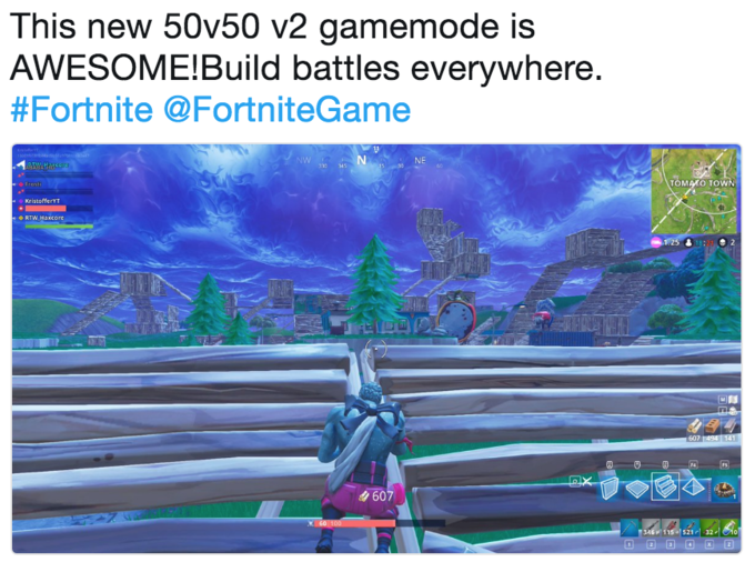 this new 50v50 v2 gamemode is awesome build battles everywhere fortnite fortnitegame ne - star lord dance off fortnite 1 hour