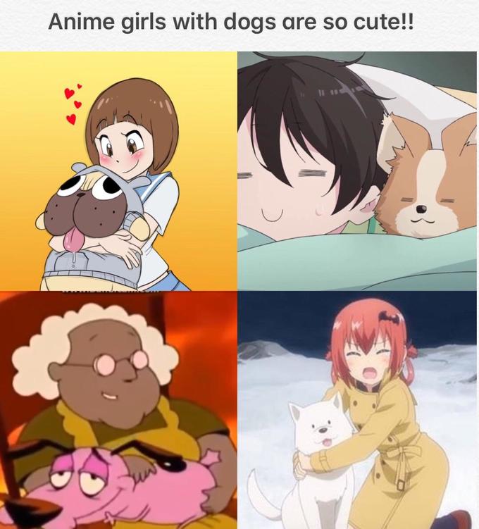 Anime girls with dogs are so cute!!