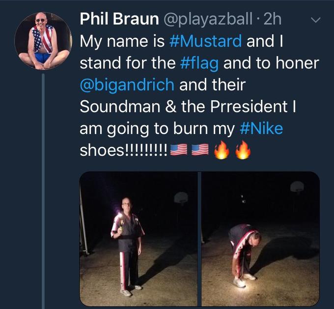 So apparently he's using stock photos for the burnt feet. Probably someone who's decent with stunts who faked a devastating injury for 15 minutes of fame.