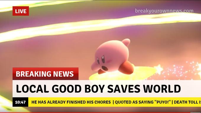 LIVE breakvourownnews.com BREAKING NEWS LOCAL GOOD BOY SAVES WORLD 10:47 HE HAS ALREADY FINISHED HIS CHORES I QUOTED AS SAYING "PUYO!" | DEATH TOLLI