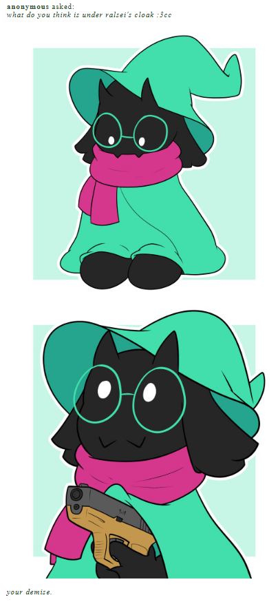 anonymous asked what do you think is under ralseis cloak :3co your demise.