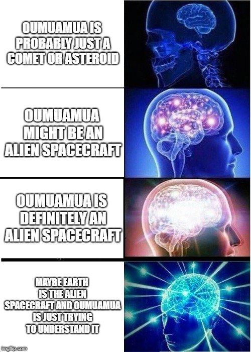 OUMUAMUAIS PROBABLY JUSTA COMETORASTEROID OUMUAMUA MIGHT BEAN ALIEN SPACECRAFT OUMUAMUAIS DEFINITELYAN ALIENSPACECRA MAYBE EARTH İSTHEAUEN SPACECRAFTAND OUMUAMUA ÍSJUSTTRYİNG