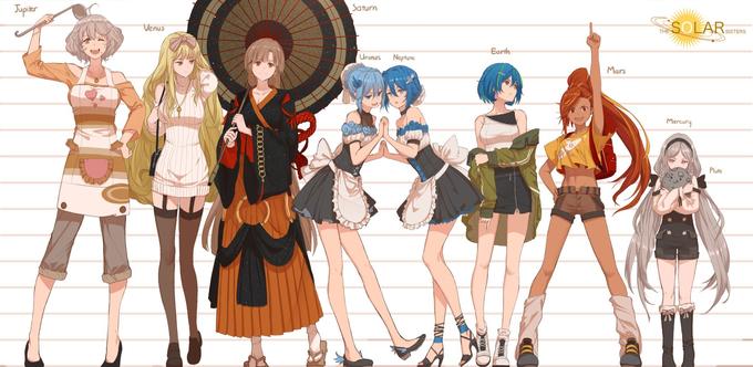 Saturn Jupikr SISTERS Venus Earth Uranus Neptune Mars Mercury Pluto
